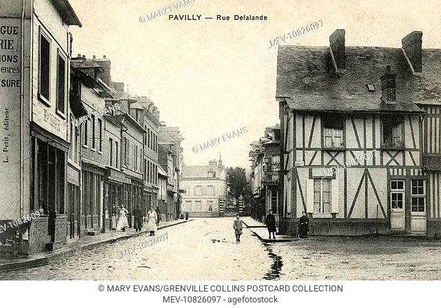 Pavilly, a commune in the Seine-Maritime department in the Haute-Normandie region in northern France. Rue Delalande