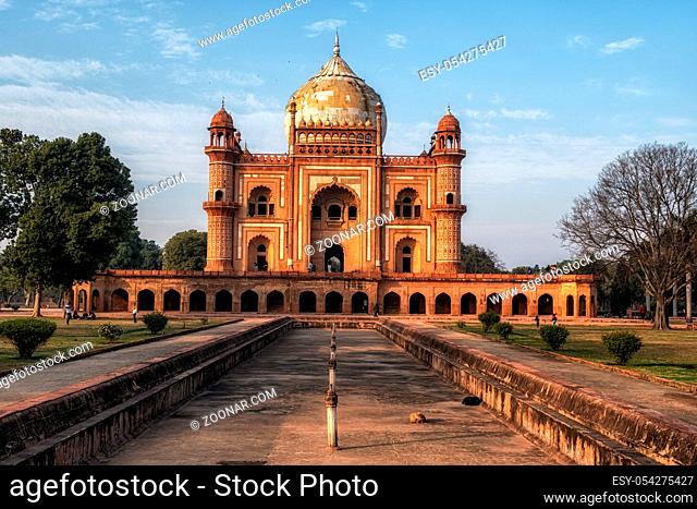 safdarjung tomb mausoleum dome and the surrounding tomb complex scenery. Taken in New delhi, India