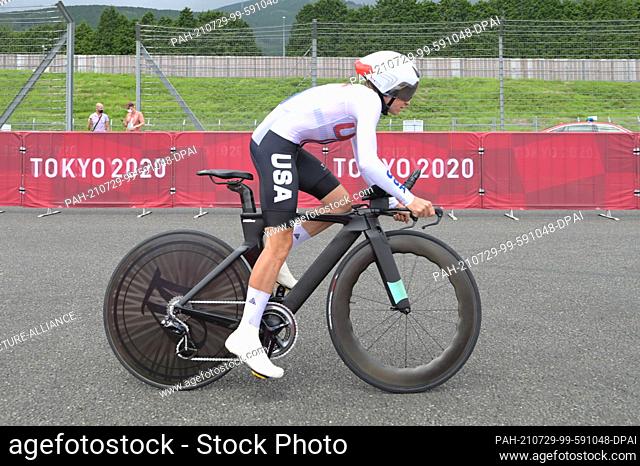 28 July 2021, Japan, Oyama: Cycling: Olympics, Oyama (22.10km), women's individual time trial at Fuji International Speedway