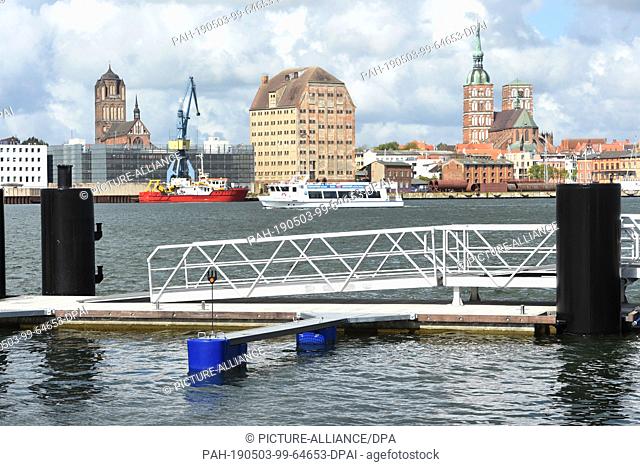 03 May 2019, Mecklenburg-Western Pomerania, Stralsund: Stralsund offers boat tourists new berths at the east pier on the island of Dänholm starting this season