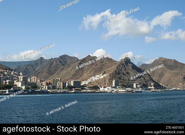 Port of Santa Cruz. View from cruise ship. Santa Cruz de Tenerife. Canary Islands