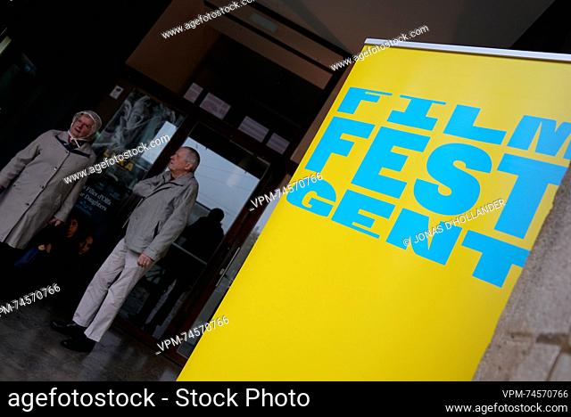 Promo material announces the upcoming 'Film Fest Gent' film festival in Gent on Thursday 21 September 2023...BELGA PHOTO JONAS D'HOLLANDER