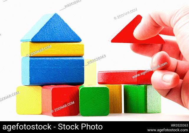 Wooden Building Blocks Set - Childrens Construction Wood Toy