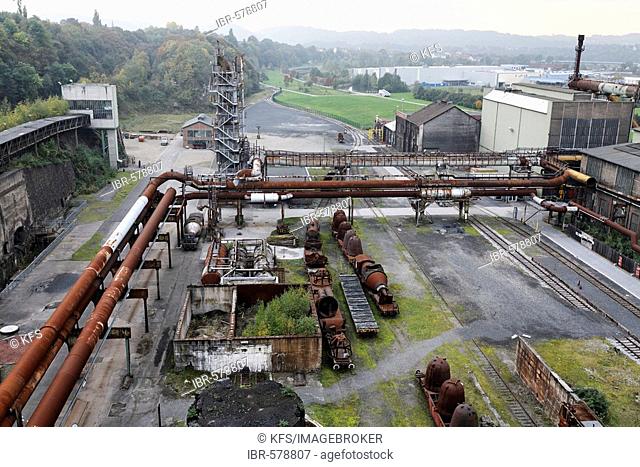 View of the disused ironworks Henrichshuette, from the blast furnace, industrial museum, Hattingen, NRW, Germany