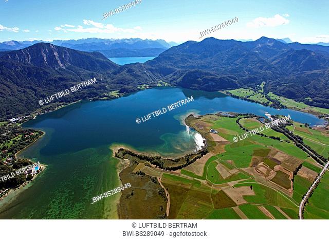 lake Lochelsee, Lake Walchensee in the background, Germany, Bavaria