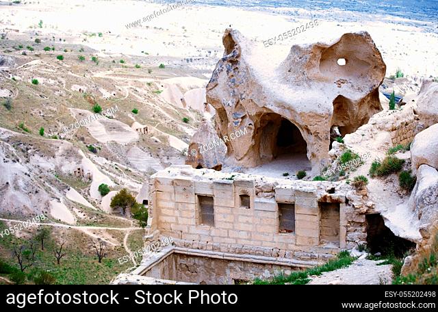 Ruins of the ancient Greek temple in Cappadocia, Turkey