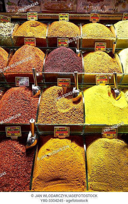 Spices in the The Egyptian Bazaar, Istanbul, Turkey