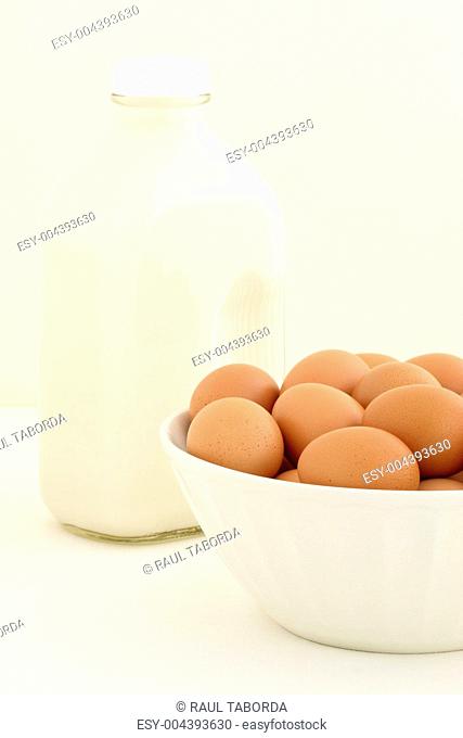 fresh eggs and half gallon milk