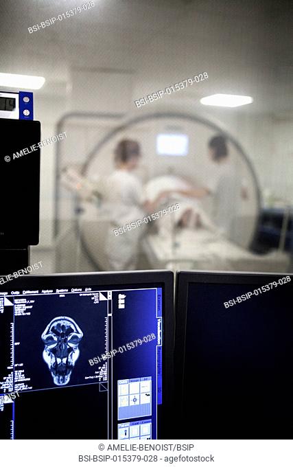 Reportage in a medical imaging service in a hospital in Savoie, France. MRI scan