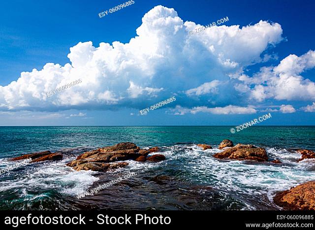 rock formations landscape at beach in tip of Borneo