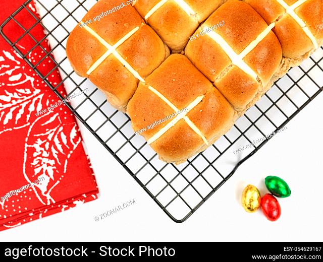 Hot Cross Buns isolated against a white background