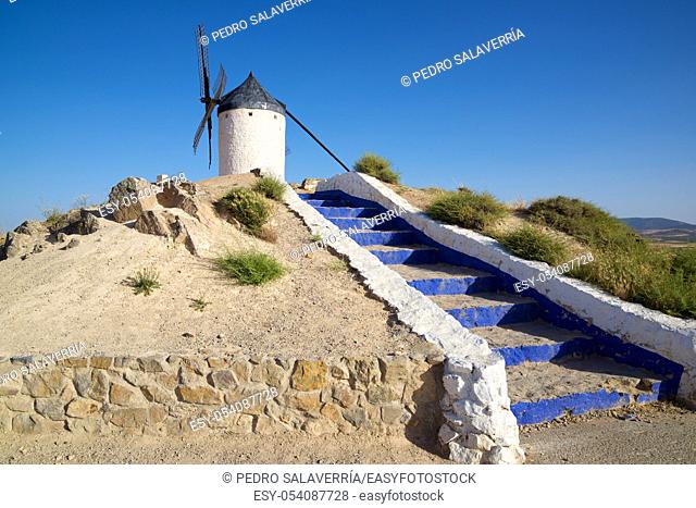 Windmill in Consuegra, Toledo Province, Castilla La Mancha, Spain