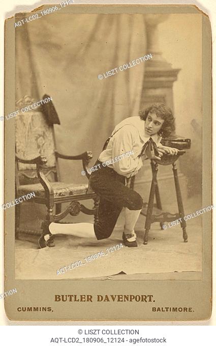 Butler Davenport in The Violin-Maker of Cremona; Cummins (American, active 1870s); about 1885; Platinum print