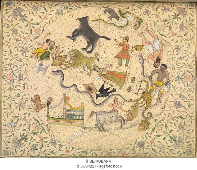 An Islamic view of the constellations. This manuscript synthesizes knowledge of astronomy and includes accounts of the Hindu, Islamic and European systems