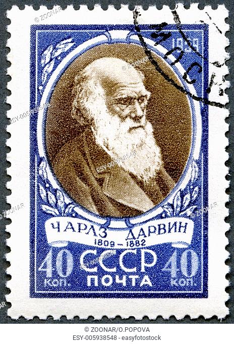 USSR - 1959: shows Charles Darwin (1809-1882), English biologist