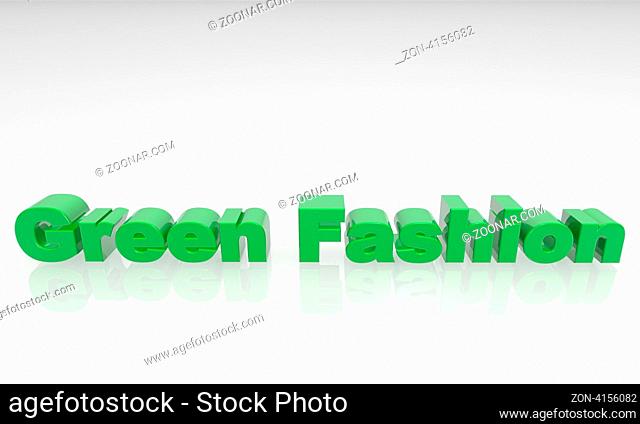 green fashion 3d text isolated on a white background