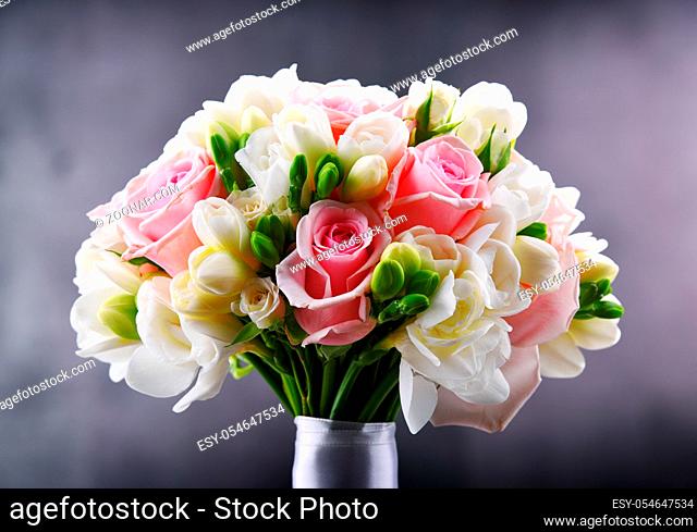 Composition with wedding bouquet