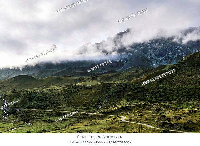 France, Savoie, Beaufortain valley, Beaufort sur Doron, road to the Cormet de Roselend pass