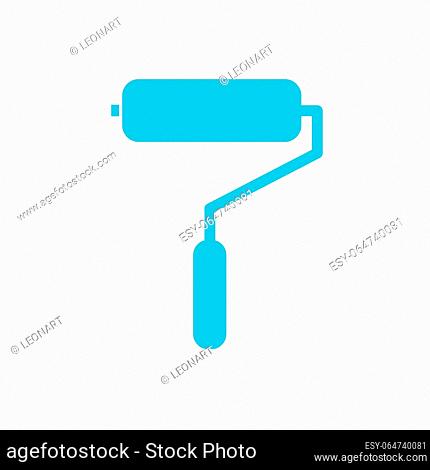 Painting roller icon on white background. Symbol. From blue icon set