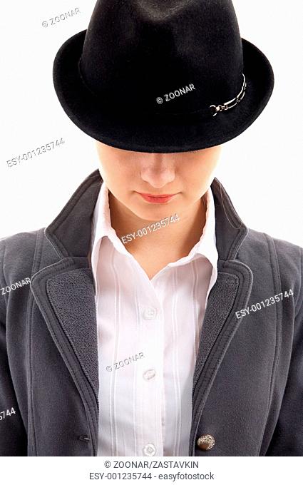 girl in black hat