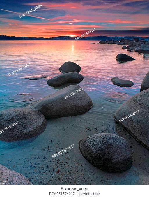 Lake Tahoe is a large freshwater lake in the Sierra Nevada of the United States
