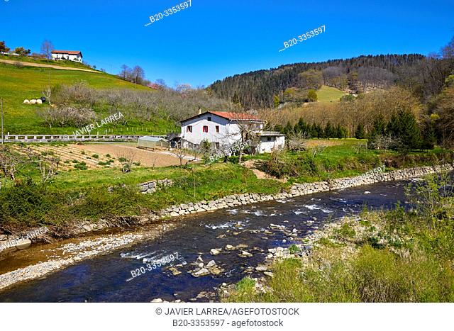 Oria River, Legorreta, Gipuzkoa, Basque Country, Spain