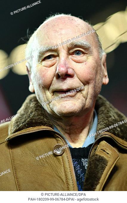 Horst Eckel, former soccer player for 1. FC Kaiserslautern and member of the 1954 World Cup team, standing in the stadium at the German 2nd division Bundesliga...
