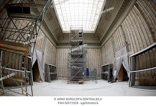 The upper floor of the Semper gallery that is being renovated in Dresden, Germany, 11 August 2014. The works are scheduled to be finished by 2017