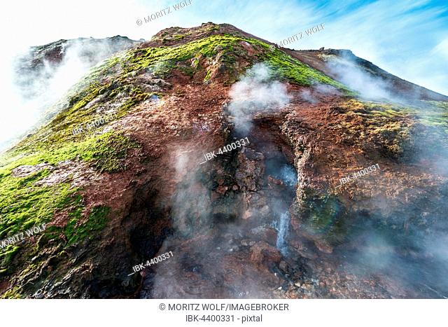 Geothermal, steam, hot springs, Deildartunguhver, Reykholtsdalur, Iceland