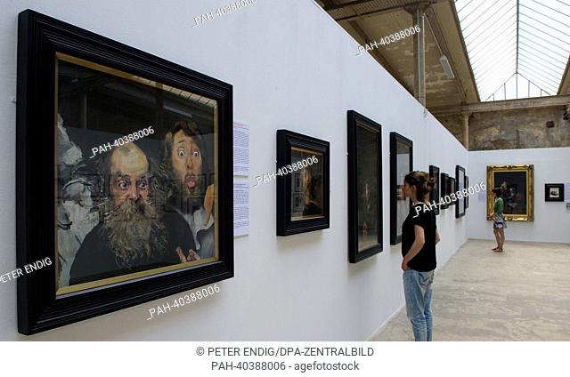 Paintings by Robert Lenkiewicz (1941-2002) are on display in a special exhibition at the Baumwoolspinnerei (Cotton Mill) in Leipzig,  Germany, 21 June 2013