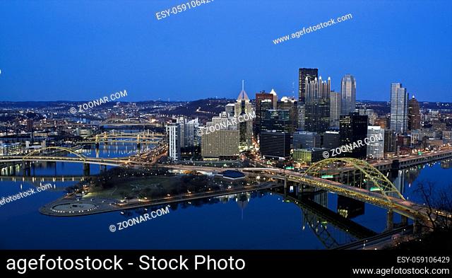 Night in Downtown Pittsburgh, Pennsylvania
