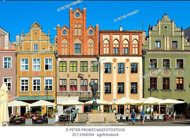 Historic buildings on the Old market square Stary Rynek of Poznan - Poland
