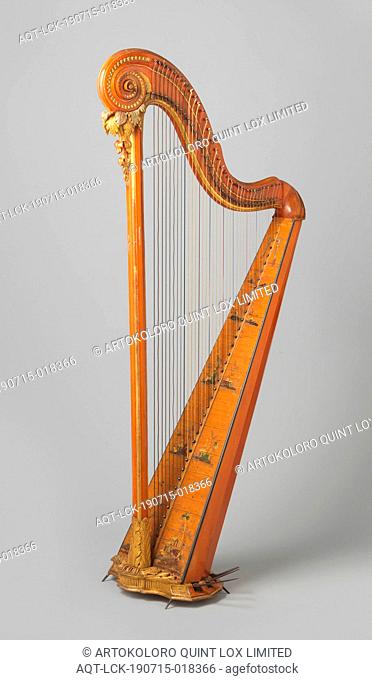 Harp, Cousineau père et fils, Paris, c. 1780, maple (wood), wood (plant material), metal, h 170 cm × w 114 cm