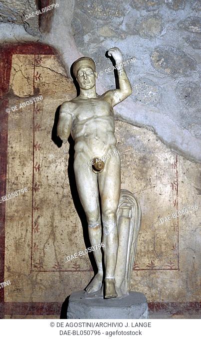 Statue of Priapus from the cubiculum of the House of the Vettii, Pompeii (UNESCO World Heritage List, 1997), Campania, Italy
