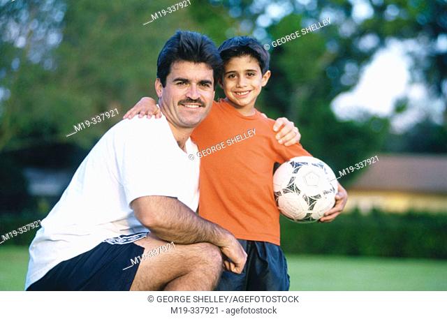 Hispanic father and son