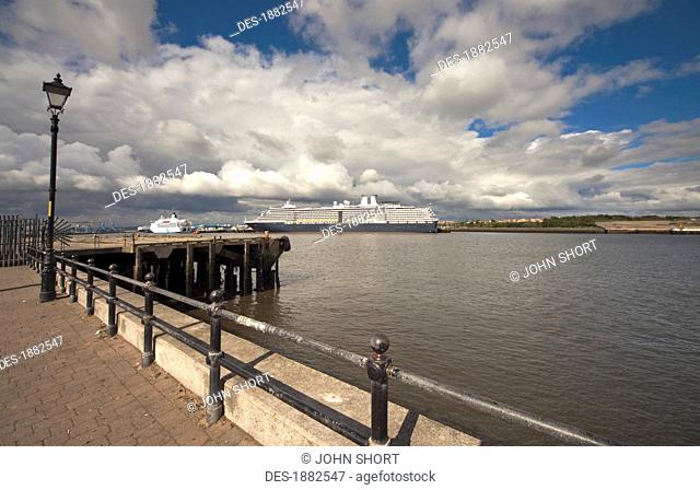 Cruise Ship On The River Tyne, South Shields, Tyne And Wear, England