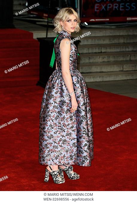 The World Premiere of 'Murder On The Orient Express' held at the Royal Albert Hall - Arrivals Featuring: Lucy Boynton Where: London