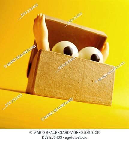 Eyes coming out of a box