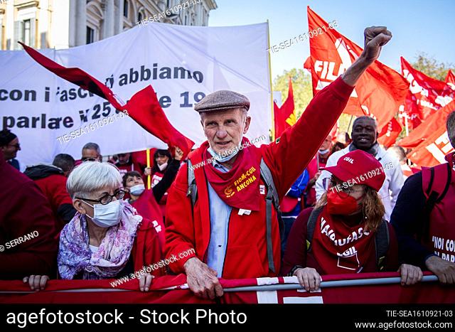 National demonstration ""Enough fascisms"", organized by the CGIL, CISL and UIL unions after the squad aggression on Saturday 9 October at the CGIL headquarters
