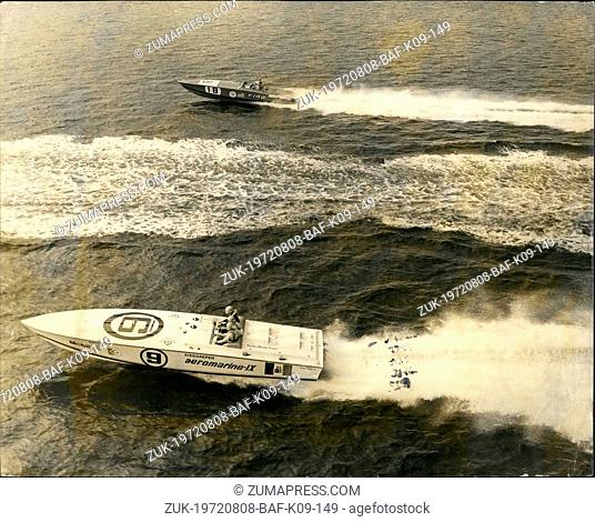 Aug. 08, 1972 - Italian Wins the Daily Telegraph and B.P. International Power Boat Race. Carlo Bonomi, of Italy, drove his 1, 000 H.P