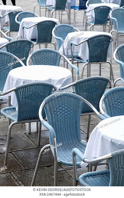 Cafe Tables and Chairs; San Marcos - St Marks Square; Venice; Italy