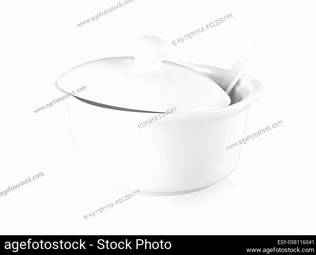 Ceramic tureen isolated on a white background