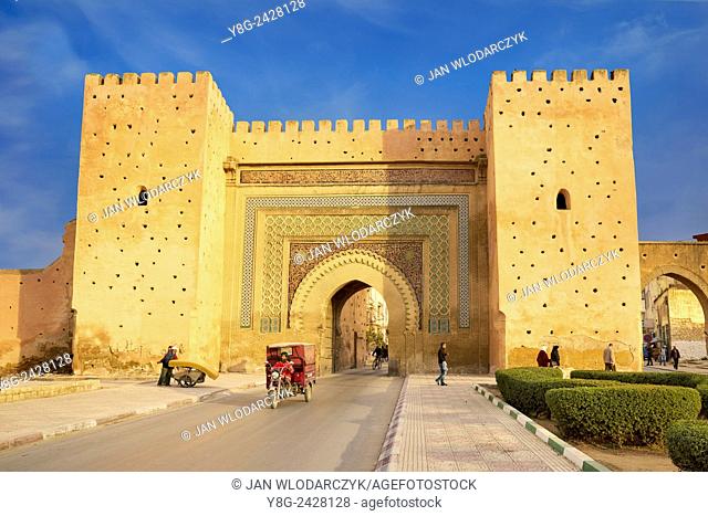 Meknes, town gate Bab el-Khamis in Medina. Morocco