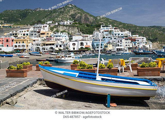 Town & Port View / Daytime. Sant'Angelo. Ischia. Bay of Naples. Campania. Italy