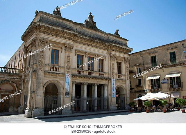 Theatre on Piazza XVI Maggio square, Noto, province of Syracuse, Sicily, Italy, Europe