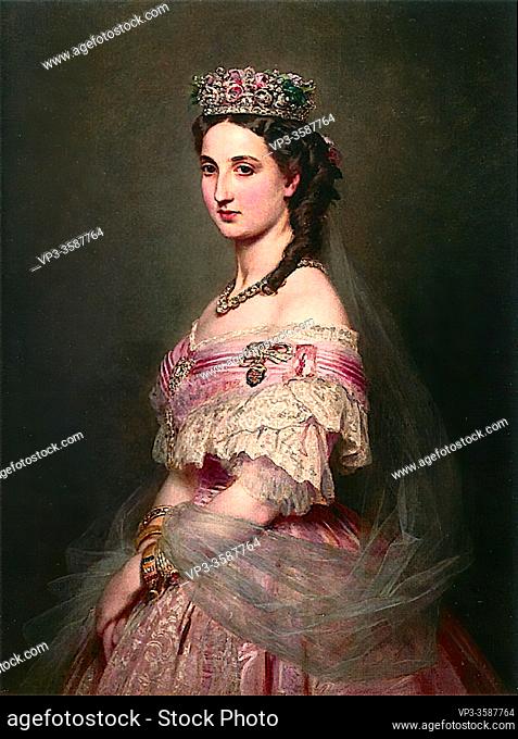 Winterhalter Franz Xavier - Marie Charlotte Amélie Empress of Mexico - German School - 19th Century