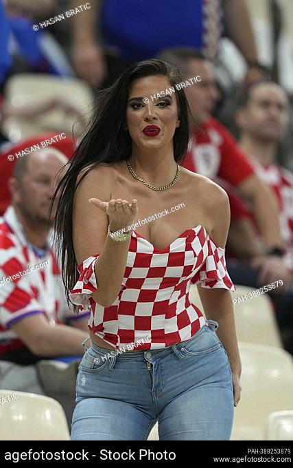12/13/2022, Lusail Iconic Stadium, Doha, QAT, World Cup FIFA 2022, semi-finals, Argentina vs Croatia, in the picture Instagram star and former Miss Croatia...