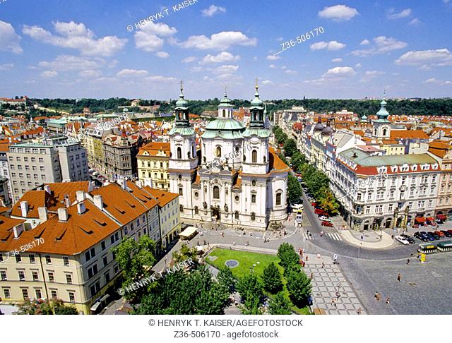 Church of St Nicholas by Old Town Square in Prague, Czech Republic