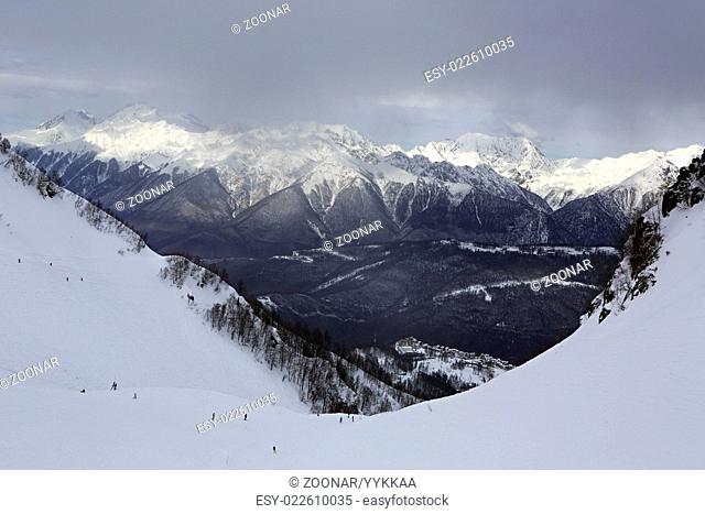 Beautiful snow-capped Caucasus Mountains