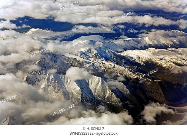 aerial view to Brooks mountain range, USA, Alaska